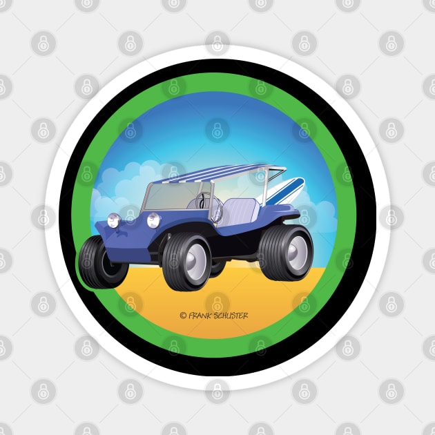 Blue Dune Buggy Side in Green Magnet by PauHanaDesign